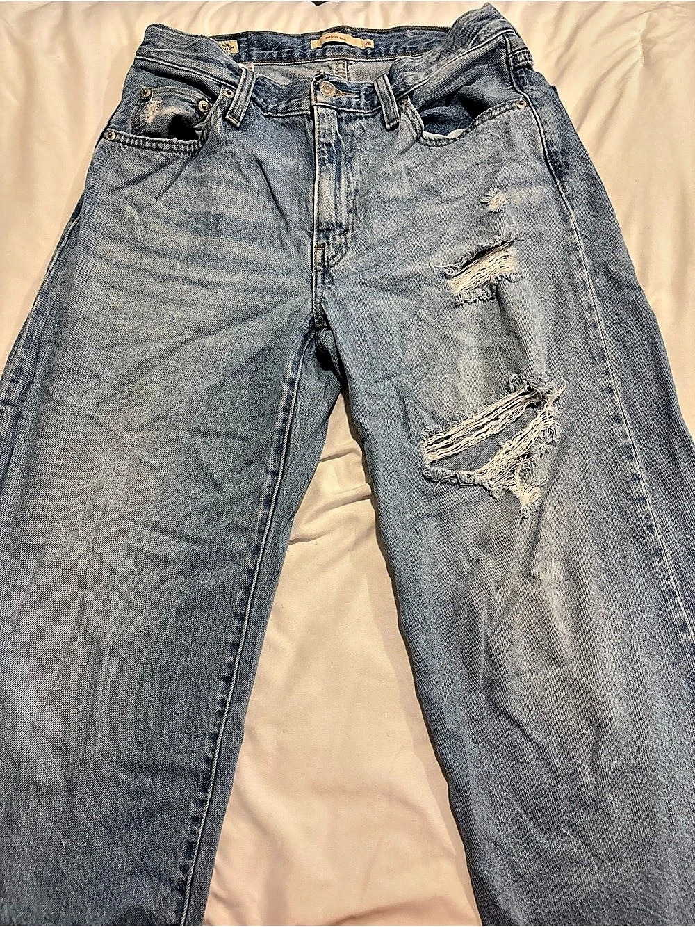 Levi's Baggy Dad Distressed Jeans Blue Waist 26